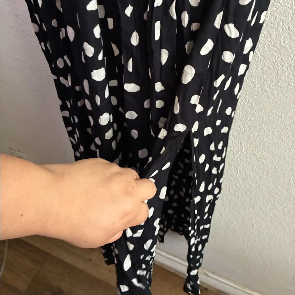 ASOS  Front Slits Back Cut Out Black and White Patterned Maxi  Beach Dress 2 - Picture 9 of 14